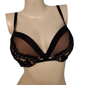 Victoria’s Secret Very Sexy Push Up Bra 32DD Black Lace Satin Limited Edition